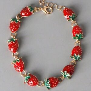 18k Gold Plated Strawberry Bracelet
